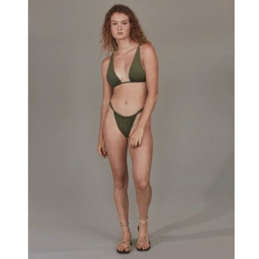 Nwt Acacia Swimwear Bikini BLAKE Top Color Carob Triangle Top Size Medium